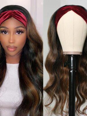 Sunber Amber Ansah Recommend Zero Skill Body Wave Headband Wigs Wear & Go Glueless Human Hair Wigs - 14 / Balayage Highlight