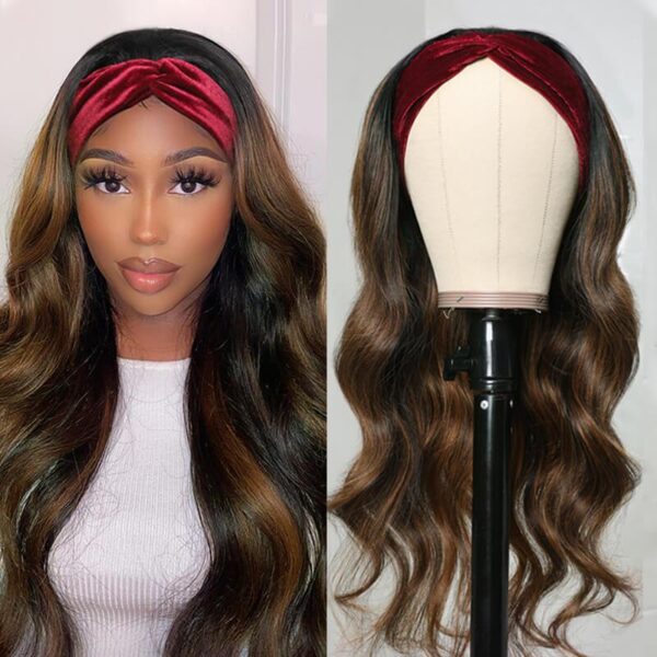 Sunber Amber Ansah Recommend Zero Skill Body Wave Headband Wigs Wear & Go Glueless Human Hair Wigs - 14 / Balayage Highlight
